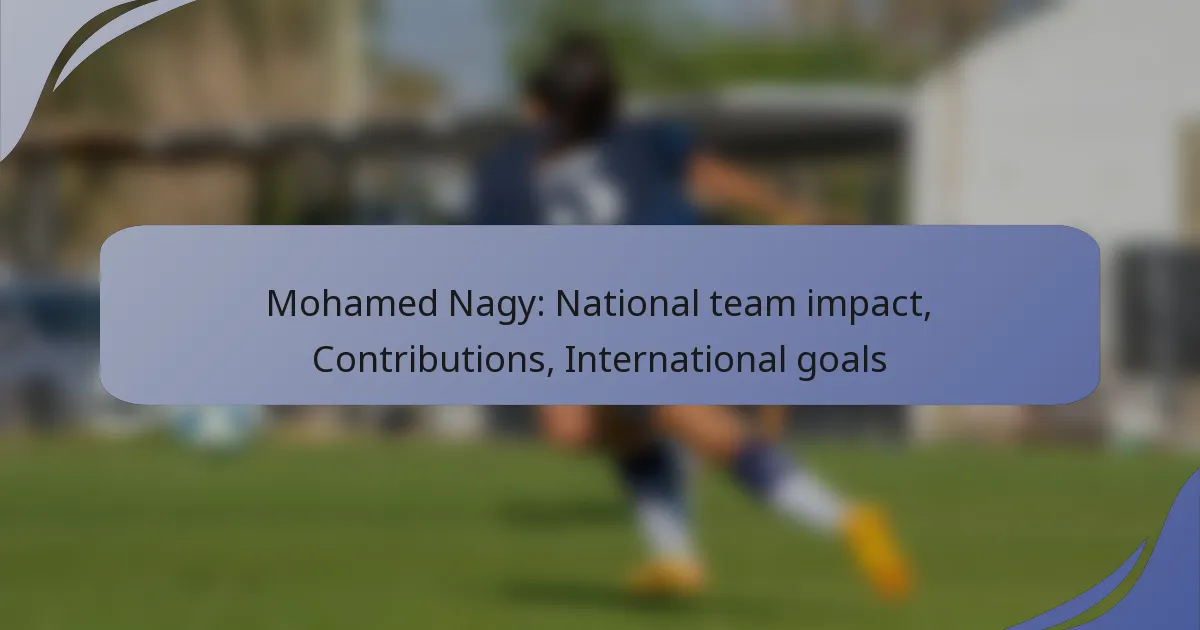 Mohamed Nagy: National team impact, Contributions, International goals